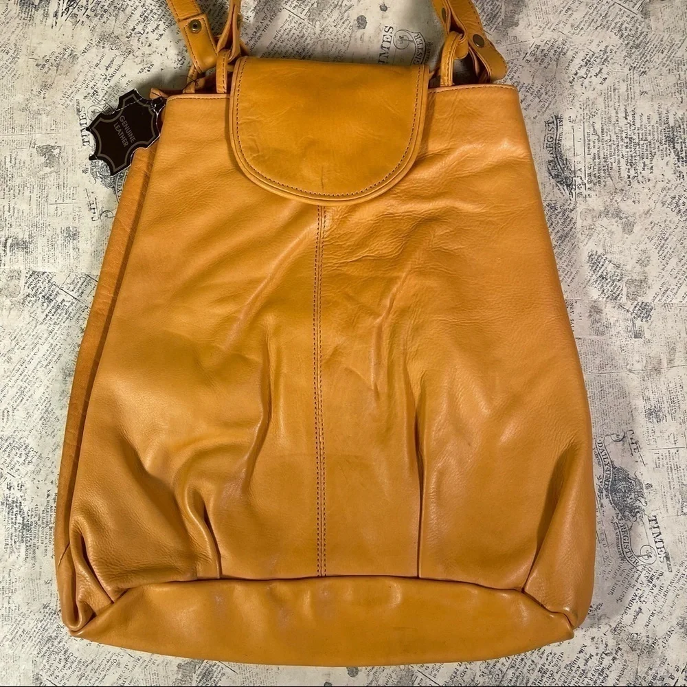 Handcrafted New Delhi Brown Leather Shoulder Bag Artisan Boho Crossbody Purse